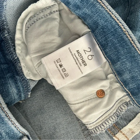 MOTHER The‎ Insider Step Fray Crop Jeans Out of the Blue Size 26 Women’s - Picture 9 of 10